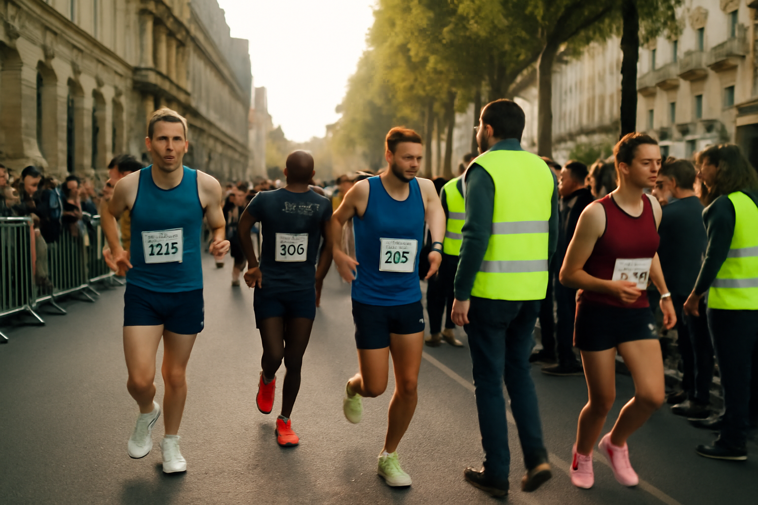 10km paris centre : coureurs sur la rue de Rivoli à Paris, ambiance course