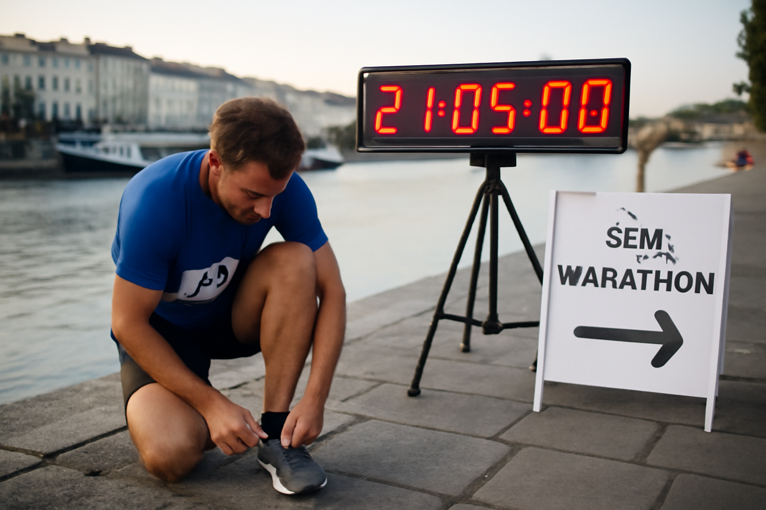 semi marathon combien de km 21,0975 km sur dossard et chronomètre