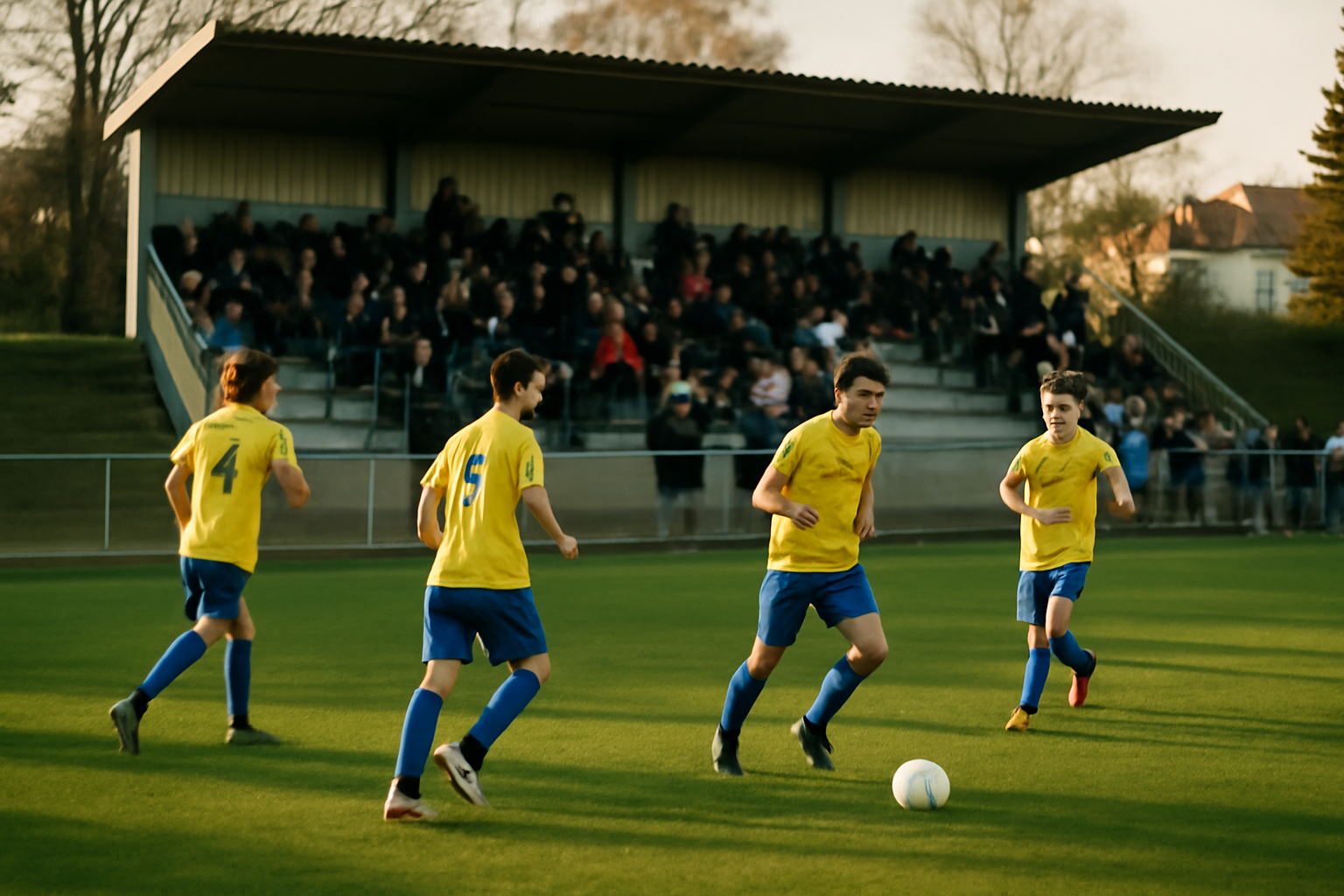 Stade et supporters de l'US Forbach (forbach us) à Forbach en Moselle, match de football de Régional