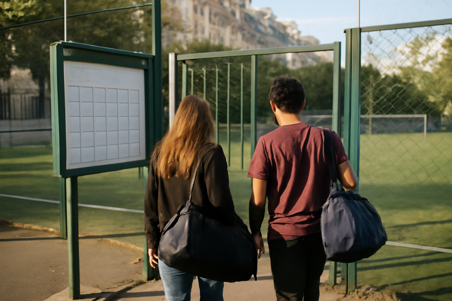 puc foot : entrée de stade et panneau horaires